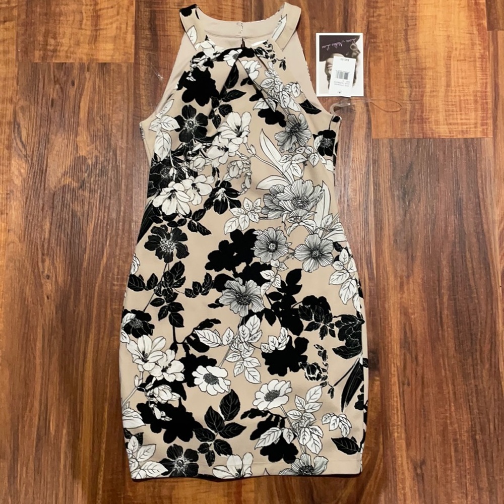 Beige flora dress